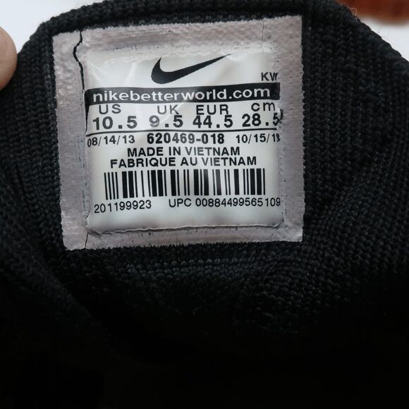 Nike Flyknit Air Max Sneakers Men's Size 10.5 - Rare Black/Atomic Orange/Volt - Picture 7 of 9